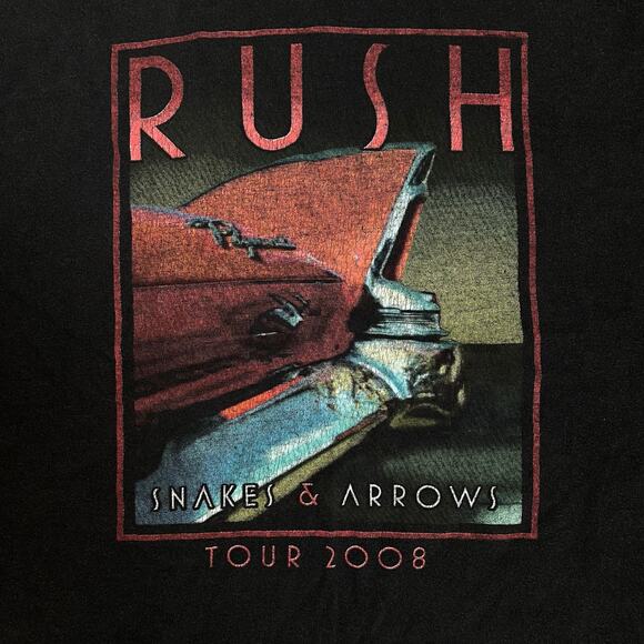 RUSH Tour 2008 Snakes & Arrows Band Tee Shirt Medium - Picture 3 of 5